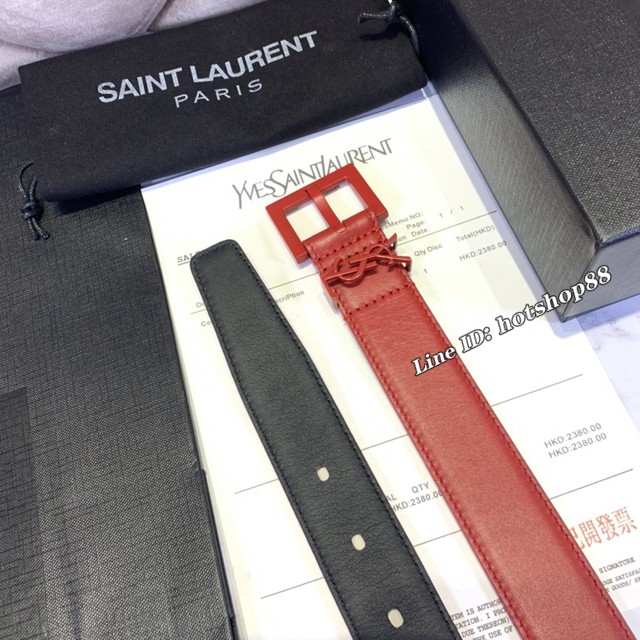 Saint Laurent女士皮帶 聖羅蘭金扣小牛皮腰帶  jjp1755